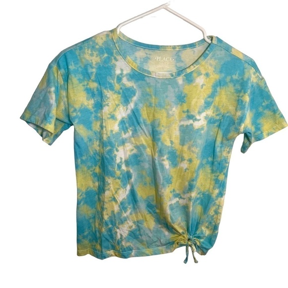 The Children’s Place T-Shirt Blue Green Tie Dye - Picture 1 of 8